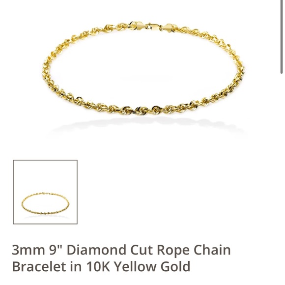 10K Gold Diamond Cut Chain Bracelet - Picture 1 of 5